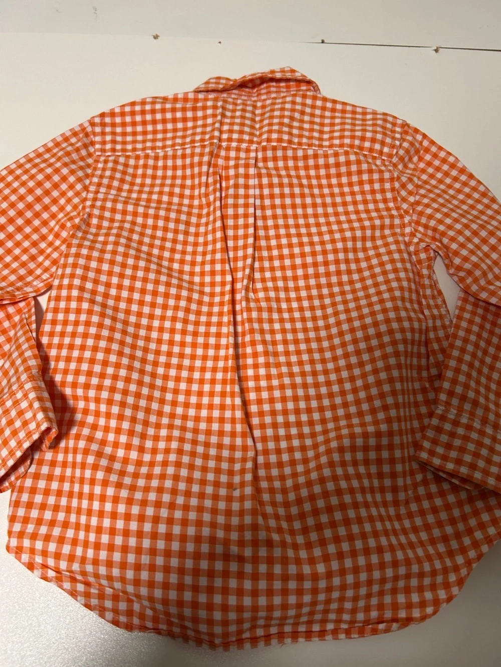 Ralph Lauren Orange and White Gingham Button-Down Shirt